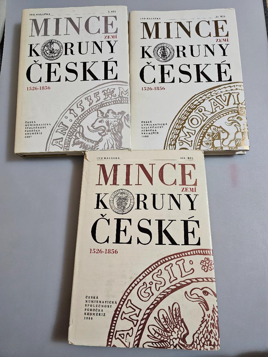 MINCE ZEMÍ KORUNY ČESKÉ 1526-1856/3 DÍLY-KOMPLETNÍ VYDÁNÍ